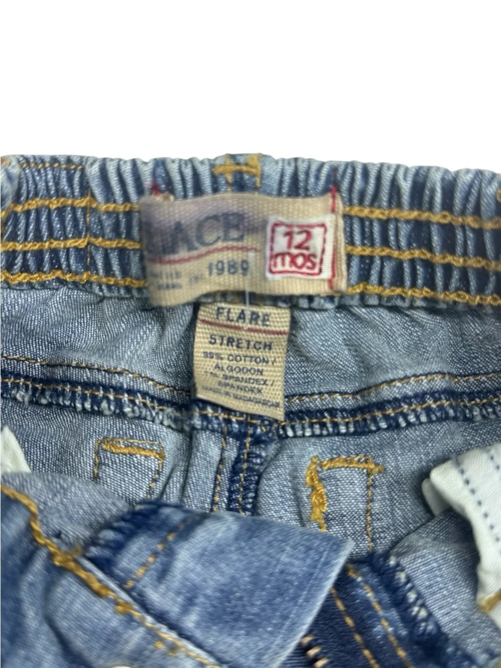 The Children's Place Baby Girl Flare Jeans Size 12 Months Stretch Denim NWT